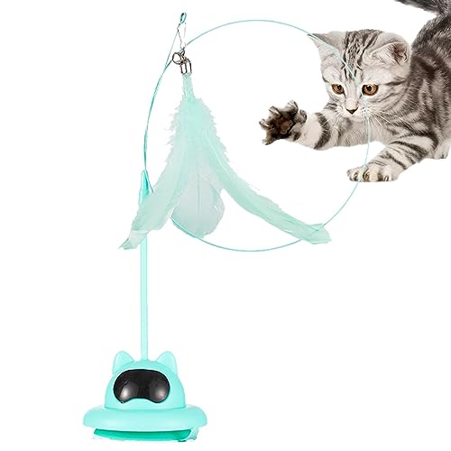 Feder-Teaser-Katzenspielzeug,Interaktives Katzenspielzeug für den Innenbereich mit Saugnapf | Einstellbarer Winkel und Höhe, interaktives Katzenspielzeug für den Innenbereich, von Sloane