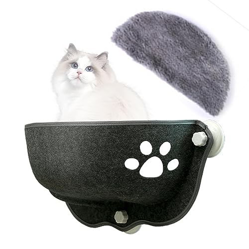 Fensterkatzensitz | Fensterhängematte für Katzen drinnen,Kabelloses, eingebettetes, maschinenwaschbares, gepolstertes Bett,für Kätzchen im Innenbereich, platzsparendes Sicherheits-Katzenbett Fensterkatzensitz | Fensterhängematte für Katzen drinnen,Kabelloses, eingebettetes, maschinenwaschbares, gepolstertes Bett,für Kätzchen im Innenbereich, platzsparendes Sicherheits-Katzenbett von Sloane