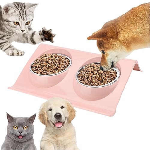 Hundenapf-Set - Auslaufsicherer, ameisensicherer Hundenapf,Nischendesign, leicht zu waschen, sicherer kombinierter Doppelnapf für Futter, Wasser für Katzen, Hunde und mehrere Haustiere von Sloane