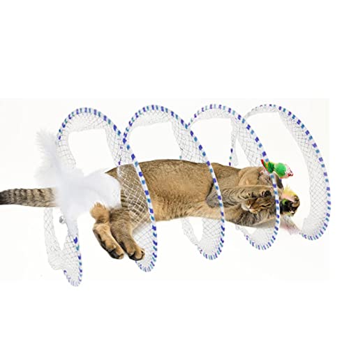 Katzentunnelspielzeug | Kätzchen faltbares interaktives S-förmiges Röhrenspielzeug für den Innenbereich - Anti-Kratz-Tiertunnel für den Innenbereich für neugierige Haustiere, tragbares Sloane von Sloane