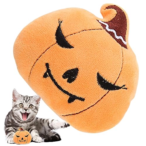 Sloane Halloween Katzenspielzeug | Bissfestes Katzenminze-Kauspielzeug für Katzen | Kürbisspinnen-Fledermaus-Plüsch, zahnendes Kauspielzeug für Kätzchen im Innenbereich, Haustiergeschenk für von Sloane