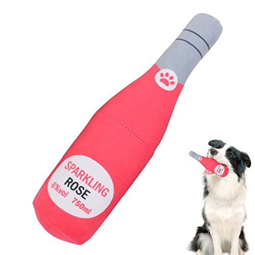 Weinflasche Hundespielzeug | Red Wine Dog Quietschende Spielzeuge - Weiches Quietschspielzeug zum Spielen von kleinen, mittelgroßen Welpenspielzeugen zum Zahnen Kleiner Hunde von Sloane