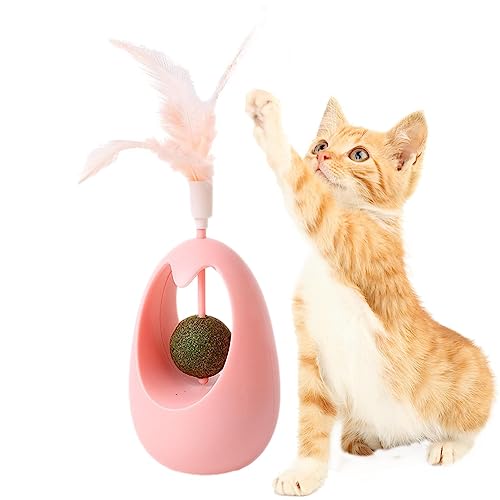 Tumblers Katzen-Teaser-Stick | Interaktives Katzen-Stick-Teaser-Spielzeug - Feder-Katzenminze-Ball, Holz, Zahnreinigung für Kätzchen, Spielen, Reisen, Zuhause Tumblers Katzen-Teaser-Stick | Interaktives Katzen-Stick-Teaser-Spielzeug - Feder-Katzenminze-Ball, Holz, Zahnreinigung für Kätzchen, Spielen, Reisen, Zuhause von Sloane