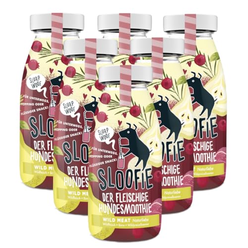 Sloofie der Hundesmoothie, 6er Meat Wild (REH), der natürliche Hundesnack, Made in Germany, von Sloofie - der Hundesmoothie