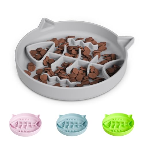 Slowpaw Langsamer Futternapf für Katzen, aus Silikon, Nassfutter mit Saugnäpfen, Puzzle-Futterstation für Katzen, Katzenfutter, interaktives Spielzeug, reduziert effektiv Überfressen bei Kätzchen von Slowpaw