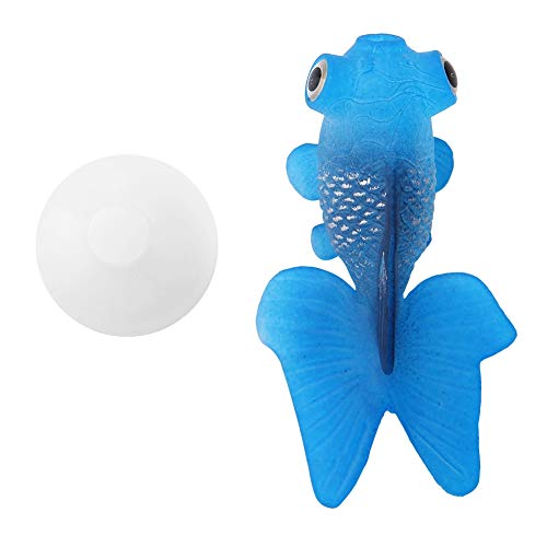 Kunststoff Schwimmen Künstliche Fische Aquarium Dekoration Lustige Künstliche Silikon Kleine Fische Lebensechte Gefälschte Fische Aquarium Schwimmende Tank Ornament (Nr. 4 Blauer Goldfisch) von Sluffs