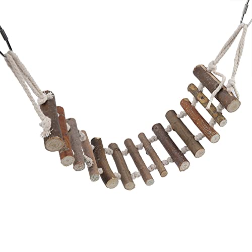 Papageienseil, Holzleiterbrücke mit Metallhaken, 1 Stück, Papageienspielzeug, Hängeschaukel, gesundes Klettern, Kauspielzeug für Vögel, Haustierübungen Papageienseil, Holzleiterbrücke mit Metallhaken, 1 Stück, Papageienspielzeug, Hängeschaukel, gesundes Klettern, Kauspielzeug für Vögel, Haustierübungen von Sluffs