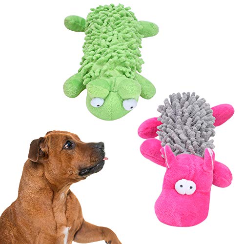 Sluffs 2 Stück quietschendes Frosch-Nilpferd-Hundespielzeug, Hunde-Kauspielzeug für kleine, mittlere und große Rassen, Welpen-Zahnen, Haustier-Training und Unterhaltung, langlebiges Hundespielzeug von Sluffs