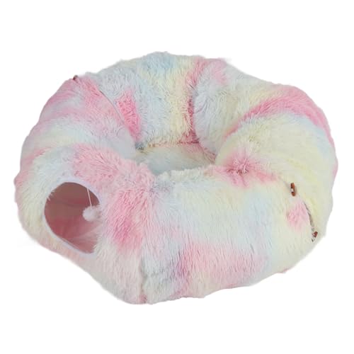Sluffs Cat Tunnel Bed with Central Mat - Soft Plush Cat Donut Tunnel,Cat Tunnel Bed Soft Warm Colorful Washable Cat Hideout Tube Bed with Ball Pendant for Indoor Kitten Puppy Rabbi Sluffs Cat Tunnel Bed with Central Mat - Soft Plush Cat Donut Tunnel,Cat Tunnel Bed Soft Warm Colorful Washable Cat Hideout Tube Bed with Ball Pendant for Indoor Kitten Puppy Rabbi von Sluffs