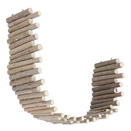 Sluffs Hamster-Holzzaun, Rattenleiter, Brücke, Spielzeug, Holzleiter, Kleintier, Natürliches Versteck, Massivholzzaun, Stehende Kletterplattform(30cm) von Sluffs