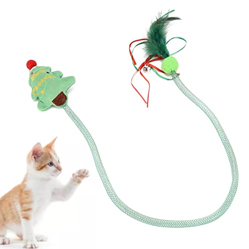 Sluffs Interaktives Katzenfederspielzeug, einziehbares Katzenspielzeug, hängendes Katzenspielzeug für drinnen, Kätzchenspiel, Verfolgungsübung, geistig und körperlich von Sluffs