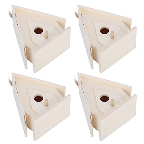 Sluffs Outdoor-Vogelhäuschen Mini Zum Aufhängen, 4 Stück, Holz-Vogelhaus, Nester, Käfig, Ornament, Kunsthandwerk Für Garten, Innenhof, Dekoration Sluffs Outdoor-Vogelhäuschen Mini Zum Aufhängen, 4 Stück, Holz-Vogelhaus, Nester, Käfig, Ornament, Kunsthandwerk Für Garten, Innenhof, Dekoration von Sluffs