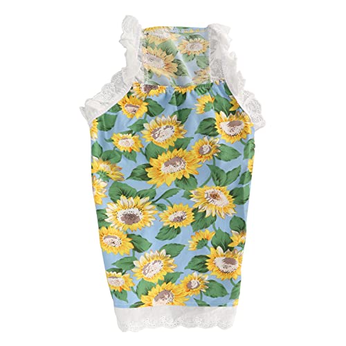 Sluffs Pet Sunflower Skirt Soft, Breathable, Cute Cat and Dog Skirt Summer (S) von Sluffs