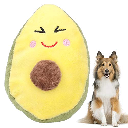 Sluffs Quietschendes Spielzeug für Hunde, Avocado-förmiges Haustier-Kauspielzeug, Plüschhund, der Zahnspielzeug mit Ton spielt, für kleine Hunde, Haustierspielzeug, Plüsch, kreativ von Sluffs