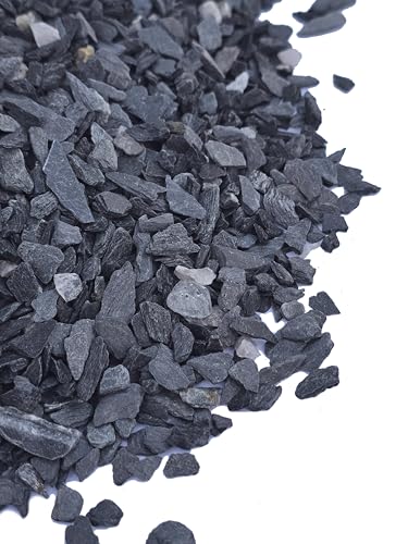 Natürlicher schwarzer Schiefer (dunkelgrau) – 0,6 bis 0,6 cm Steinkies | perfekt für Handwerk, Basismodelle, Wargaming, Bonsai, Miniatur- oder Feengärten und Aquarien (0,5 kg) von Small World Slate & Stone