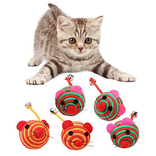 5 Stücke Katzenspielzeug Interaktives Spielzeug Maus Bälle Katzen Spielzeug Interaktiv Ball Maus Katze Toys Spielzeugmäuse für Katzen Kitty von Smandy