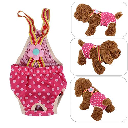 Hundewindeln Weibliche Hund Physiologische Unterwäche 6 Größen Waschbar Schutzhose Hygieneunterhose Sanitär Windel Rose Rot Hund Windeln(XL) von Smandy