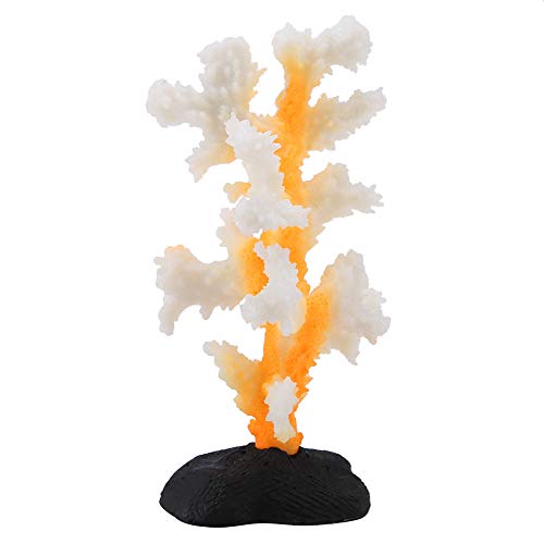 Smandy Wasserpflanzen Aquarium Künstliche Koralle Simulationsanlage Leuchtende Silikonkoralle für Aquarium Aquariumpflanze Fisch Tank Dekoration(Gelb) von Smandy