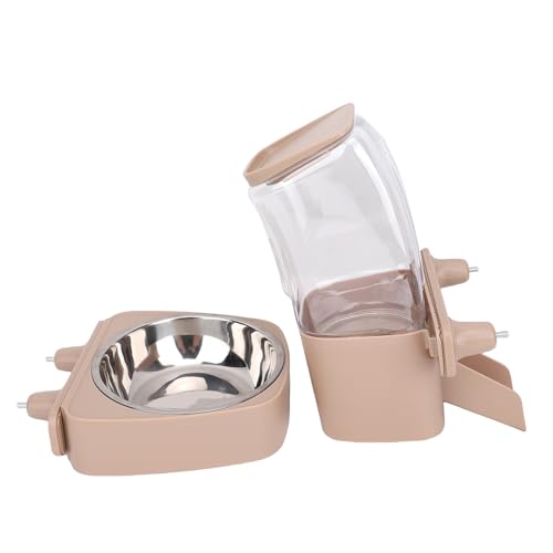 Smandy Hängende Katzenfutterspender, Plastikhänge für Meerschweinchen, Kaninchen und Katzen - Große Kapazität, Platzsparende Design für Einfache Fütterung (Brown) von Smandy