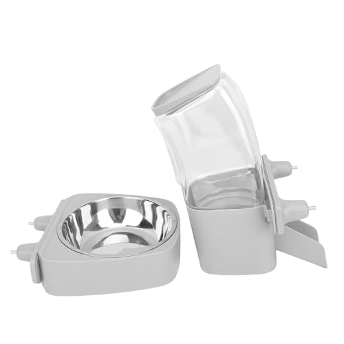 Smandy Hängende Katzenfutterspender, Plastikhänge für Meerschweinchen, Kaninchen und Katzen - Große Kapazität, Platzsparende Design für Einfache Fütterung (Grey) von Smandy