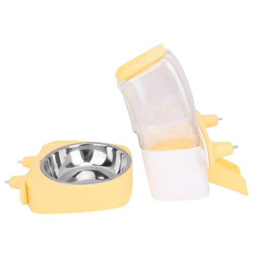 Smandy Hängende Katzenfutterspender, Plastikhänge für Meerschweinchen, Kaninchen und Katzen - Große Kapazität, Platzsparende Design für Einfache Fütterung (Yellow) von Smandy