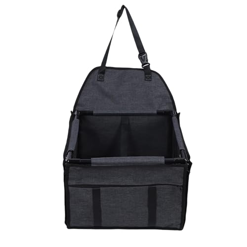 Smandy Klappende Haustierauto -Trägerkiste, Oxford -Stoff mit Geräumigem Design, Weicher Seite Hundeträger für die Reise, Außengebrauch für Kleine Tiere (Schwarz grau) von Smandy