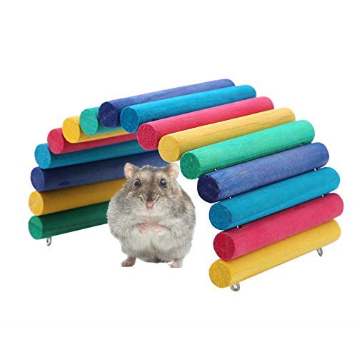 Smandy Kleine Tiere Spielzeug Vogel Papagei Spielzeug Ratte Hamster Leiter Holzleiter Bogenbrücke für Hamster Igel Maus Ratte Meerschweinchen Kleintiere Haus Käfig von Smandy