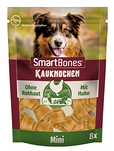 SmartBones Kauknochen Mini - Kausnack mit Huhn für kleine Hunde, Knochen mit weicher Textur, ohne Rohhaut, 8 Stück von SmartBones
