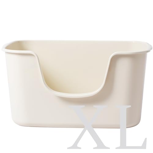 Smart Paws Extra große Jumbo-Katzentoilette für Maine-Coon-Katzen, oben offen, hochseitig, Spritzschutz, langlebiges XL-Kitty-Badezimmer für Haushalte mit mehreren Katzen (Creme) Smart Paws Extra große Jumbo-Katzentoilette für Maine-Coon-Katzen, oben offen, hochseitig, Spritzschutz, langlebiges XL-Kitty-Badezimmer für Haushalte mit mehreren Katzen (Creme) von Smart Paws