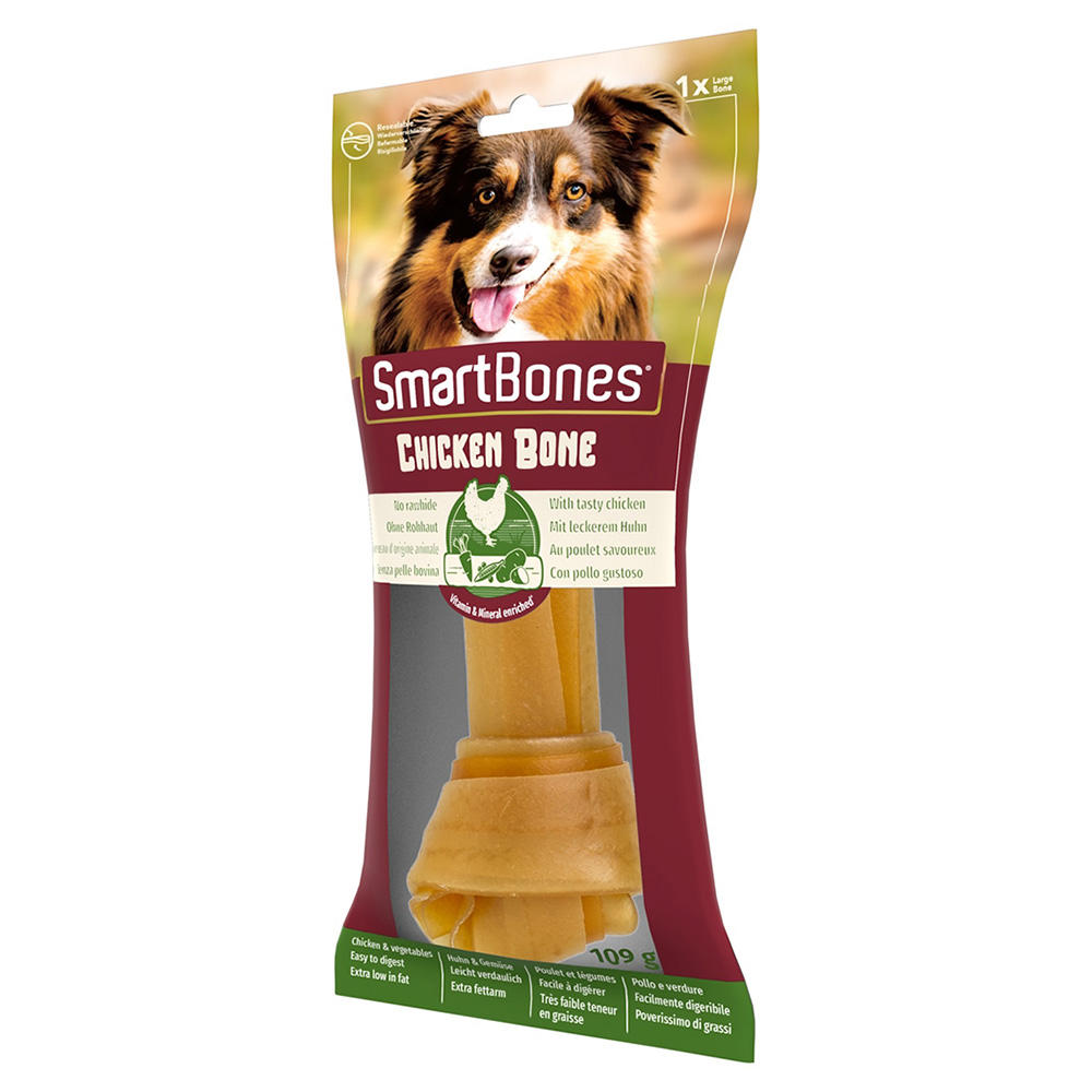 2 + 1 gratis! 3 x SmartBones Kausnacks - Knochen mit Huhn für große Hunde (3 x 1 Stück) von SmartBones