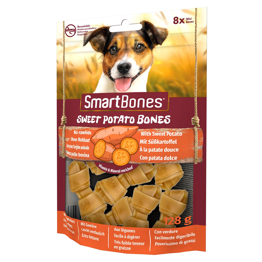 2 + 1 gratis! 3 x SmartBones Kausnacks - Knochen mit Süßkartoffel für kleine Hunde (3 x 8 Stück) von SmartBones