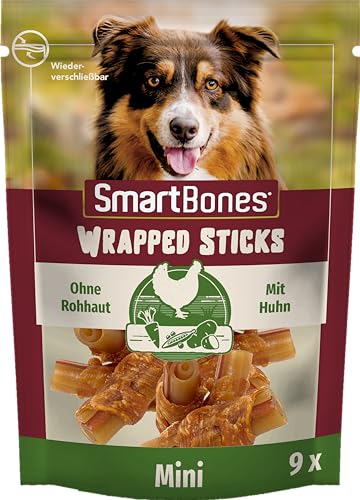 SmartBones Chicken Wrapped Sticks Mini - Hundesnack mit Huhn für kleine Hunde, Kaustangen mit weicher Textur, ohne Rohhaut, 9 Stück von SmartBones
