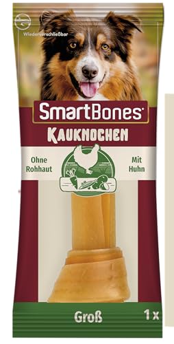 SmartBones Kauknochen Groß - Kausnack mit Huhn für große Hunde, Knochen mit weicher Textur, ohne Rohhaut, 1 Stück SmartBones Kauknochen Groß - Kausnack mit Huhn für große Hunde, Knochen mit weicher Textur, ohne Rohhaut, 1 Stück von SmartBones