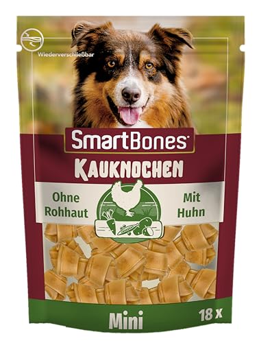 SmartBones Kauknochen Mini - Kausnack mit Huhn für kleine Hunde, Knochen mit weicher Textur, ohne Rohhaut, 18 Stück SmartBones Kauknochen Mini - Kausnack mit Huhn für kleine Hunde, Knochen mit weicher Textur, ohne Rohhaut, 18 Stück von SmartBones