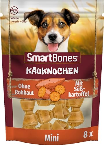 SmartBones Kauknochen Mini - Kausnack mit Süßkartoffel für kleine Hunde, Knochen mit weicher Textur, ohne Rohhaut, 8 Stück(1er Pack) von SmartBones