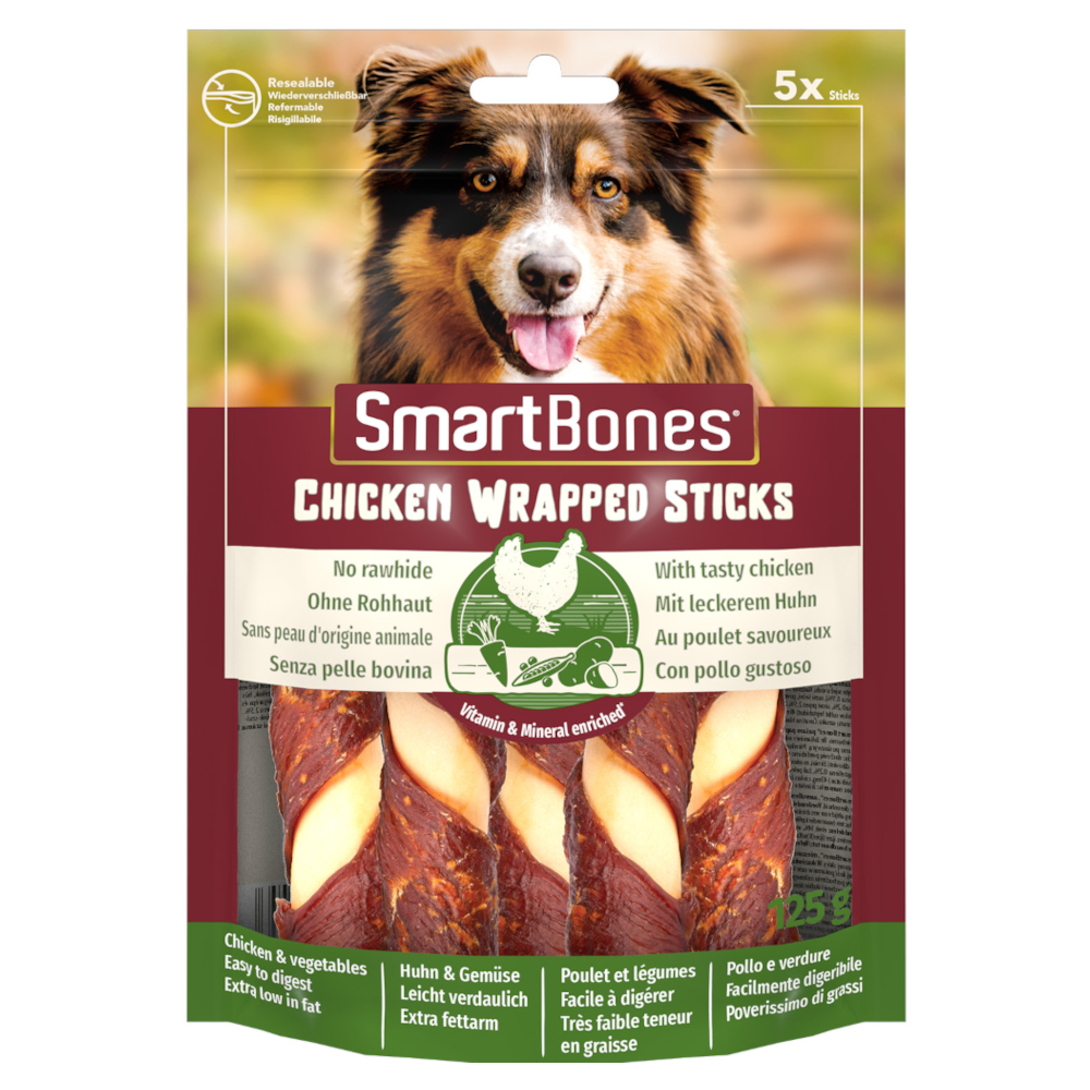 SmartBones Wrapped Sticks Huhn - Sparpaket: 2 x 5 Stück von SmartBones