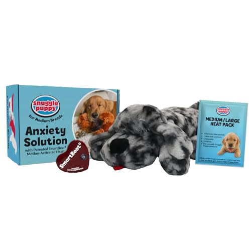 Original Snuggle Welpenspielzeug, Herzschlagspielzeug für Welpen, Hundespielzeug zur Angstlinderung, Beruhigungshilfe, Hundeherzschlagspielzeug für Verhaltenstraining in Merle von Snuggle Puppy