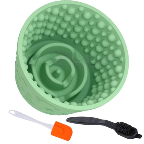 Hund Lecknapf mit Bürste und Schaber, Angstlinderung Silikon Slow Feeder Treat Dispenser, Anti-Ersticken Haustier Schüssel, Rutschfest Interaktive Unterhaltung Hund Puzzle Spielzeug für Medium von SmartTail