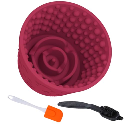 Lecknapf für Hunde mit Bürste und Schaber, Angstlinderung Silikon Slow Feeder Leckerli-Spender, Anti-Ersticken Haustier-Schüssel, rutschfeste interaktive Unterhaltung, Hunde-Puzzle-Spielzeug für von SmartTail