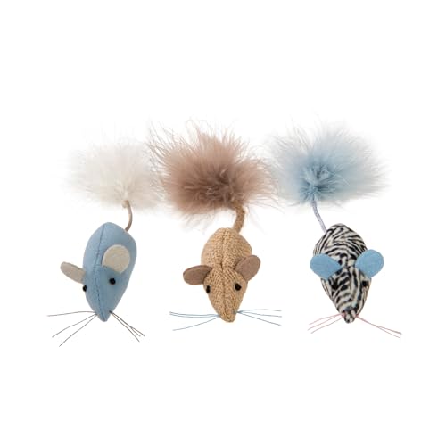 SmartyKat Instincts 3er-Pack Katzenminze Wohnwagen Mäuse Plüsch Katzenspielzeug enthält Katzenminze & Silbervine – Mehrfarbig, 3er-Pack von SmartyKat