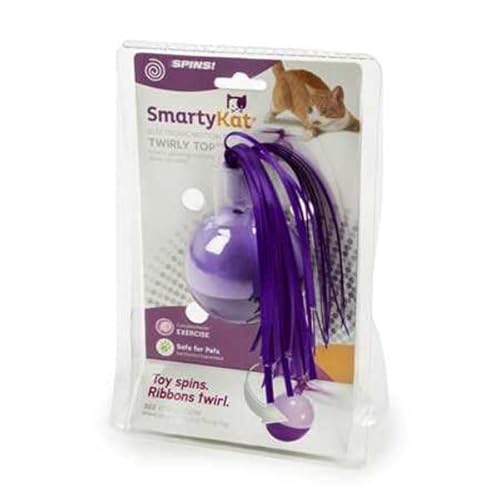 SmartyKat Twirly Top Electronic Motion Cat Toy, Purple/Yellow von SmartyKat