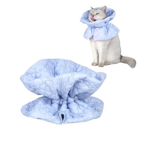 Halskrause Katze Schutz,Smavles Halsband nach Operationen,Elisabethanisches Halsband,Post-Op Halsband Schutzhalsband für Katzen Kätzchen Verhindert das Lecken von Wunden,Blau von Smavles
