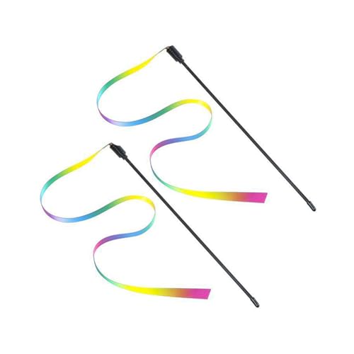 Smbcgdm Buntes Gurtband-Katzenspielzeug, interaktiv, 2 Stück, doppelseitig, Regenbogen-Tease, kratzfest, bissfest, B Smbcgdm Buntes Gurtband-Katzenspielzeug, interaktiv, 2 Stück, doppelseitig, Regenbogen-Tease, kratzfest, bissfest, B von Smbcgdm