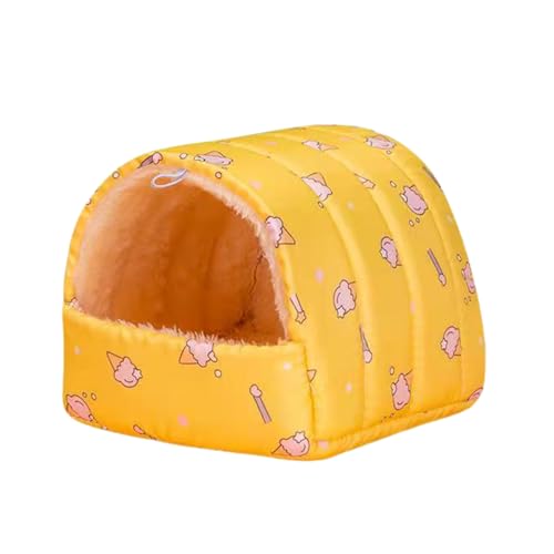 Smbcgdm Hamsterbett Feder Zitrone Muster Hamsterhaus Ruhe- und Schlaftuch Gelb XS von Smbcgdm