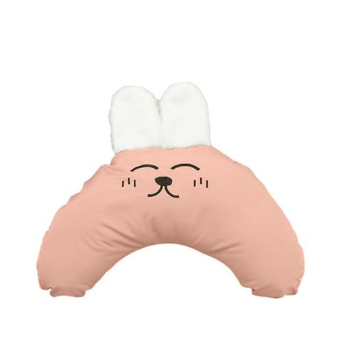 Smbcgdm Haustier-Schlafkissen Katzenbett-Kissen, weiches bequemes Haustierkissen für Hunde, Katzen, Hasenohren, halbmondförmiges Design, abnehmbar, tragbar, Haustierbedarf, Rosa, L von Smbcgdm