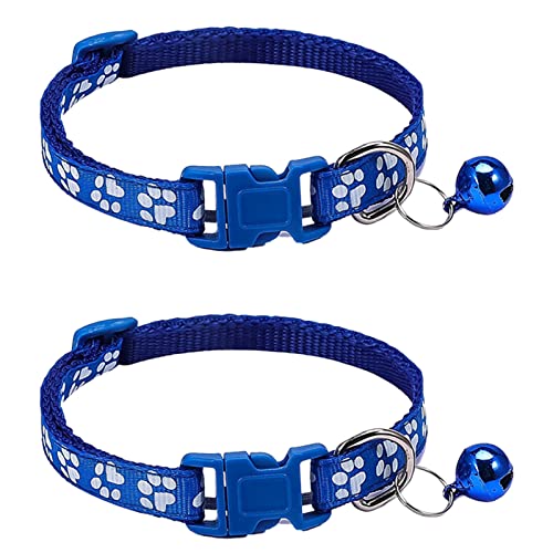 Smbcgdm Haustierhalsband, Kreis, Pfotenmuster, für Haustiere, Katzen, Hunde, dekorativ, weich, Blau von Smbcgdm