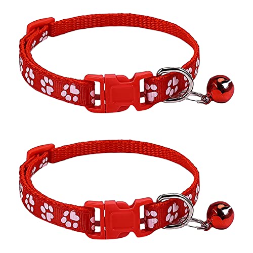 Smbcgdm Haustierhalsband, mit Pfotenmuster, dekorativ, weich, Rot Smbcgdm Haustierhalsband, mit Pfotenmuster, dekorativ, weich, Rot von Smbcgdm