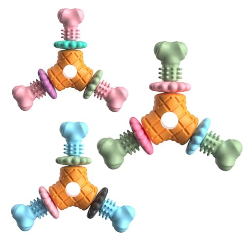 Smbcgdm Hund Kauspielzeug Anti-Kratzer Stressabbau Wiederverwendbare Dreiköpfige Welpen Haustier Zahnen Spielzeug Haustier Zubehör Orange von Smbcgdm