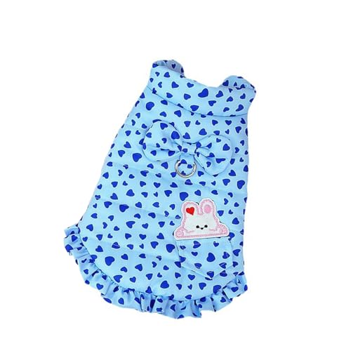Smbcgdm Hundebekleidung für jeden Anlass Indoor Outdoor Hundebekleidung Warmer Hundemantel mit Herzmuster Fliege Wasserdicht Verdickter 2-Beiniger Haustier Baumwollmantel Blau XL von Smbcgdm