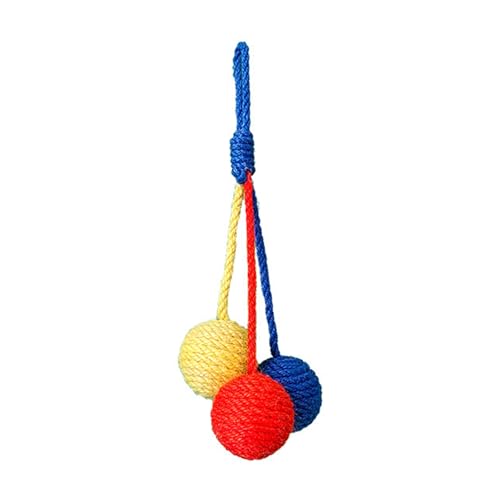 Smbcgdm Katzen-Kauspielzeug Grind Claws Durable Pet Cat Hanging Sisal Kratzball Spielzeug Blau von Smbcgdm